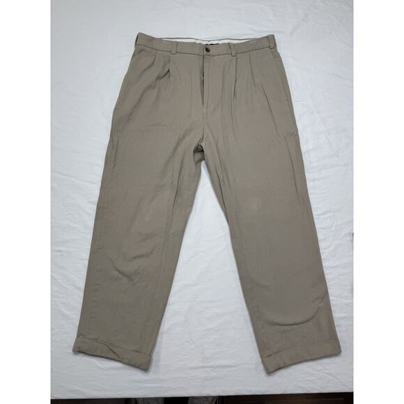 Brooks Brothers Other - Brooks Brothers Elliot Pants Mens 36x30 Khaki Pleated Chino Cuffed Cotton Preppy